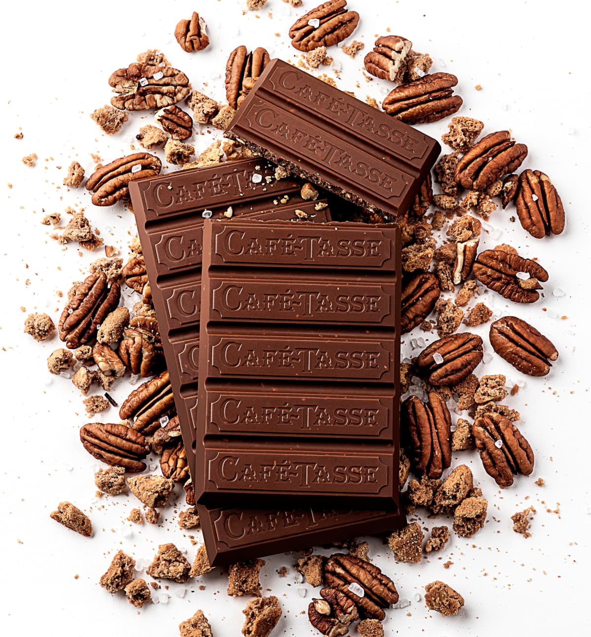 Tablettes de chocolat au lait et noix de pécan