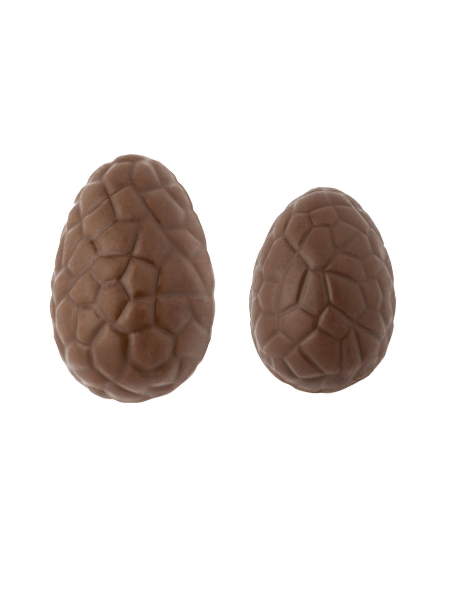 Œufs en chocolat au lait moulés par Choc and Co, 12 g et 8 g